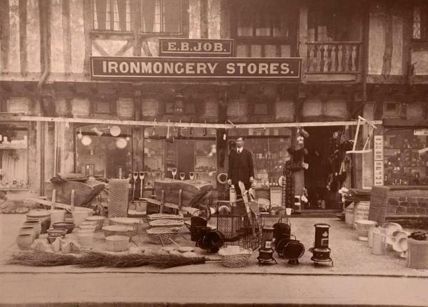 The original Job's shop on Station Road West, c. 1914.
